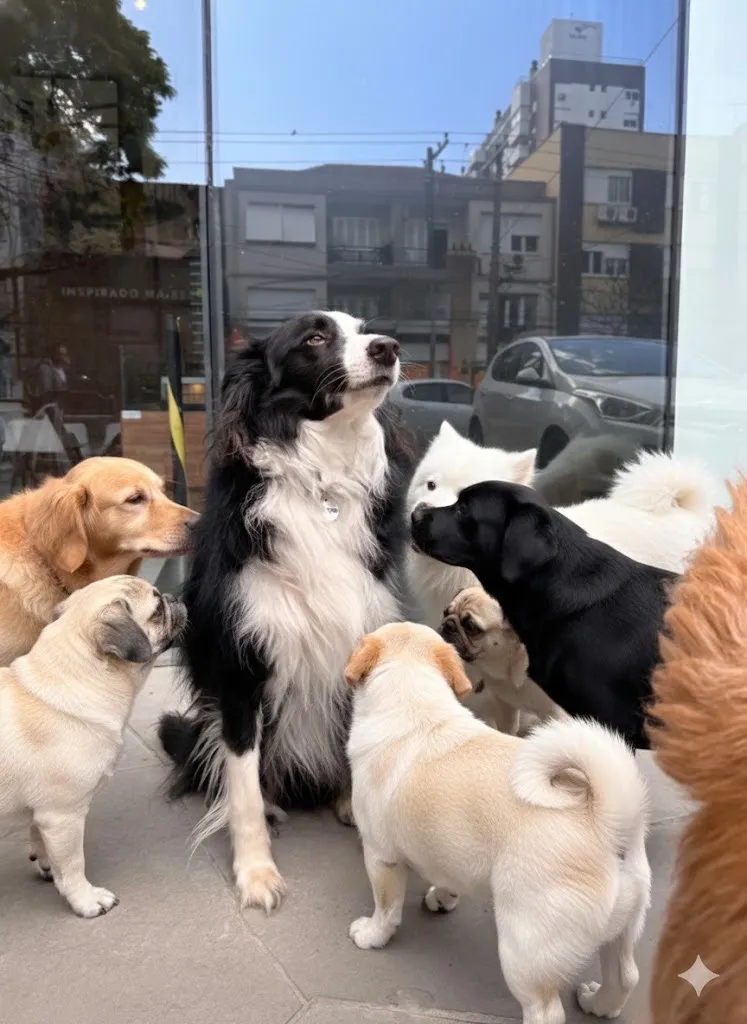 Cota de paciência com outros cachorros